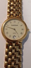 Louis Erard, Date, Swiss Made, 18k Gold EP, Quarz, Herren Armbanduhr, Schwer