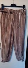 Haremshose braun mit weißen Streifen mit Gürtel Gr.40