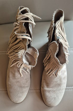 Damen Fransen-Boots Gr. 39 beige