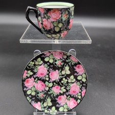 Mokkatasse Tasse schwarz Rosen
