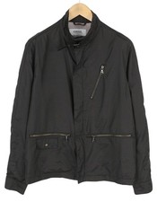 Versace Herren Jacke 50 Schwarz Hoch Band Hals Gefüttert Reißverschluss Taschen