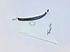 Thomas Sabo Charm Lederarmband Schwarz 2-reihig Verschluss Silber Länge ca. 19cm