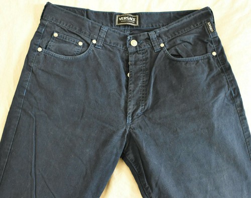 Versace canvas hose marineblau - versace,