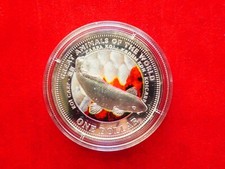 Fiji , 1 Dollar 2009 PP , Koi Karpfen , Silber , Farbmünze