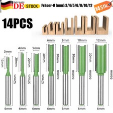 14 TLG FRÄSER NUTFRÄSER Ø3/4/5/6/8/10/12MM OBERFRÄSER (6MM SCHAFT ) HOLZFRÄSER