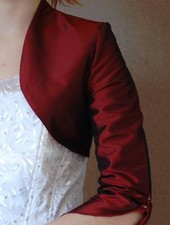 Brautjacke Jacke 36 creme bordo Bolero zum Ballkleid Brautkleid Abendkleid NEU