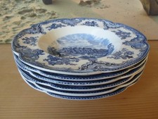 Johnson Bros , Old Britain Castles,  6 tiefe Teller, blau 