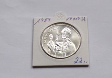 Polen 10000 Zloty 1987 , Silber ~ Papst J. Paul II.