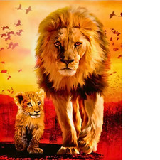 Kunstvolles Löwen Diamond painting Set, ohne Bilderrahmen  30x40 cm