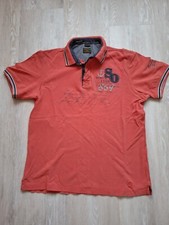 S. Oliver Poloshirt mit Applikationsdruck (1969) in Größe L, rot/orangeTon