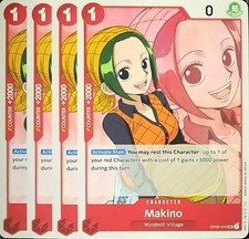 One Piece TCG - 4er Playset - OP02-015 Makino UC/EN/NM