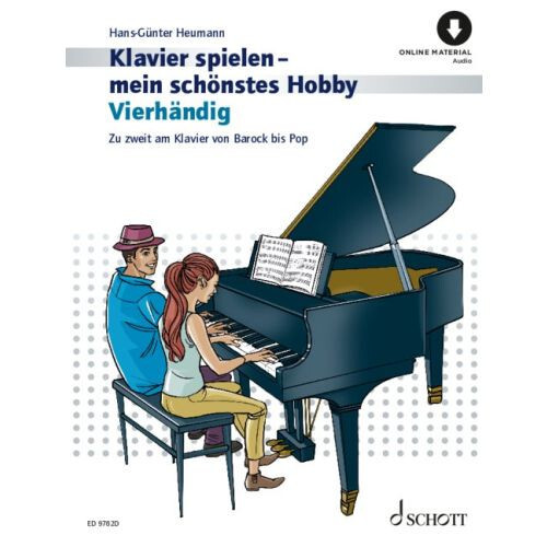 Vierhändig klavierspielen - -,