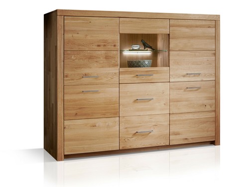 Highboard vitrine eicheschrank - highboard,