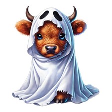 3x Halloween Highland cow car