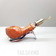 Pfeife Luigi Viprati Sandgestrahlt Natürliche vera Einsatz Silber Handmade Italy