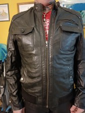 Herren Biker Lederjacke Bruno Banani Gay Gr. M