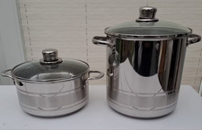 2 Kochtöpfe Edelstahl 18/10 Pasta/Spargel-Gemüsetopf