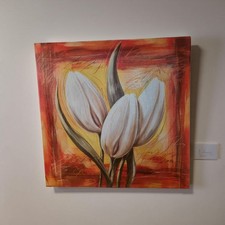 Keilrahmenbild Leinwand Tulpen ca. 58x58cm