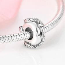 Charm Perle Schlange Zwischenring 925 Silber  - Anhänger für Armband