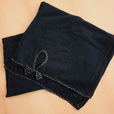 MARC CAIN leichter SCHAL schwarz 40% KASCHMIR - SEIDE Anteil SCHLEIFE 35 x 190cm