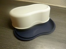 Tupperware  Die Butterdose Butterperle blau weiß ANSEHN !!!!!