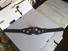 Leder-Trachtengürtel / Trachtenschärpe / Korsage dunkelblau Handarbeit L:80-83cm