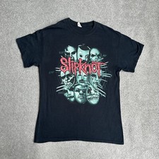 SLIPKNOT Herren Rock Band T-Shirt Kurzarm Gr. M Masks Double Logo 17112 Schwarz