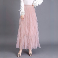 Damen Tüll Netz Rock