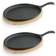 2x BBQ Gusseisen Servierpfanne