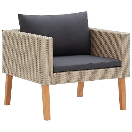 Gartensofa poly rattan - poly, schwarz