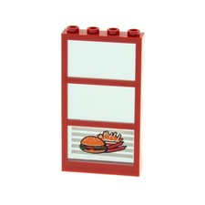 1x Lego Fenster rot 1x4x6 3