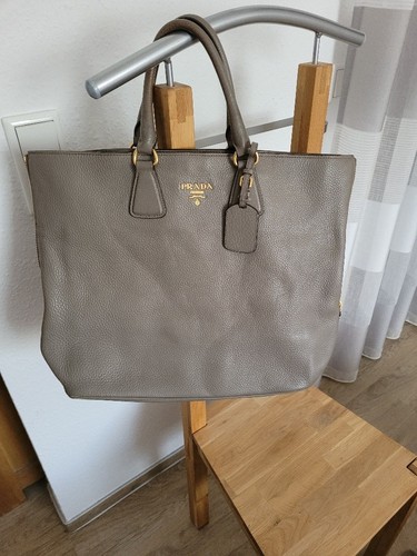 Prada leder handtasche - -, grau