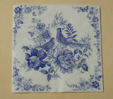 5 lose Servietten Vögel Rosen