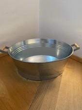 Zinkwanne Garten Deko Terrasse Balkon Holzgriff Shabby Impressionen Skandi Topf