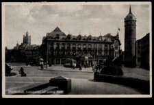 DARMSTADT * Ludwigsplatz mit weißem Turm u. Straßenbahn * sw-AK, gel. 1942