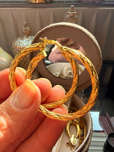 750 gelbgold creolen gedreht - 750,