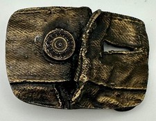 Vintage Levi’s Strauss Jeans, aufgeknöpft, Gürtelschnalle Bergamotte? Messingkno