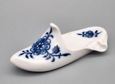Meissen Porzellan Glücks Schuh Pantoffel klein, Zwiebelmuster Unterglasur blau