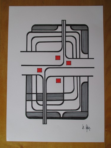 Tuschegrafik - ,