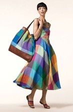 Isaac Mizrahi für Liz Claiborne NY Vintage Regenbogen Kleid Gr. 38 ( S, M) 