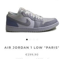 Nike Jordan 1 Low "Paris" EU49,5 US15 UK14 White Weiß grey grau