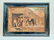 Gemälde Ankunft an der Stadtmauer Künstler Unbekannt nach Eugène Girardet Öl/Lwd