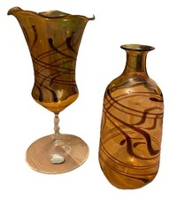 Vase Kelch orange Glas