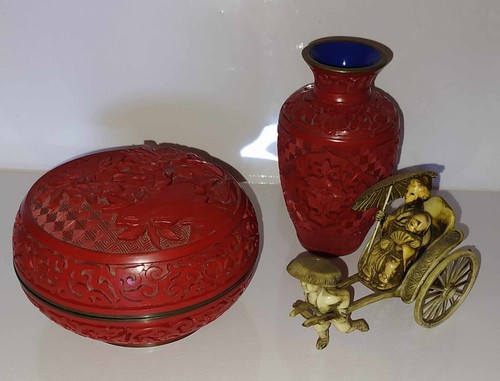 Rotlack vase dose rikscha - rotlack, &