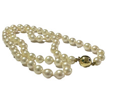 Perlenkette Collier Perlen 585er Gelbgold Verschluss Kugel Rubin Turmali Diamant