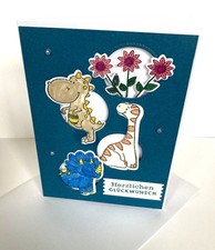 3D Geburtstag Karte Dinos