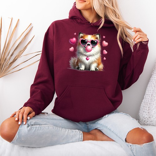 Dog valentine damen hoodie - dog,