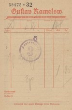 Rechnung Bützow Ramelow Gustav Fachgeschäft Kleidung Damen Herren