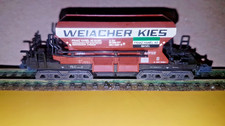 MINITRIX N 13294 4achs. Schotterwagen "Weiacher Kies" - Fa - SBB - Ep, IV - TOP