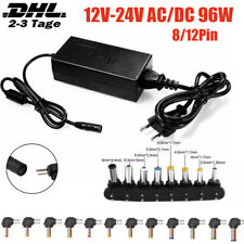 12V-24V AC/DC 96W Notebook Laptop Netzteil Ladekabel Ladegerät 8/12Pin Universal